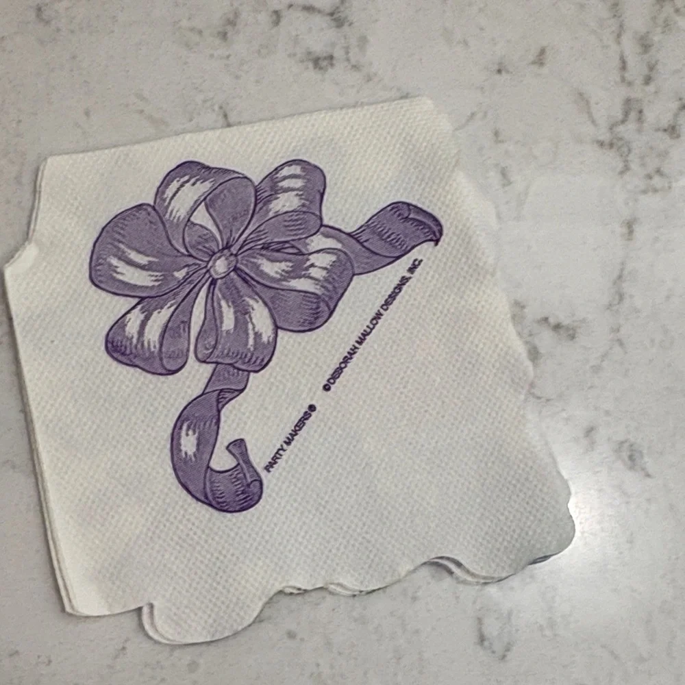 Floral paper plates  and napkin Set in Pink, Blue, Purple